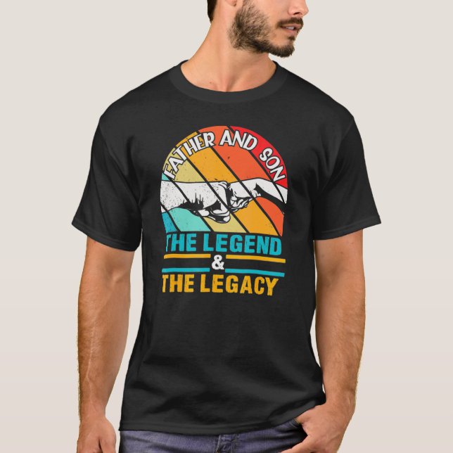 T-shirt Mens Father And Son The Legend And The Legacy Dadd (Devant)
