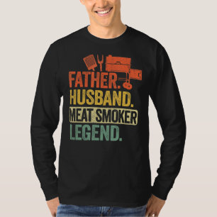 T-shirt Mens Father Husband Meat Smoker Legend Grilling Da
