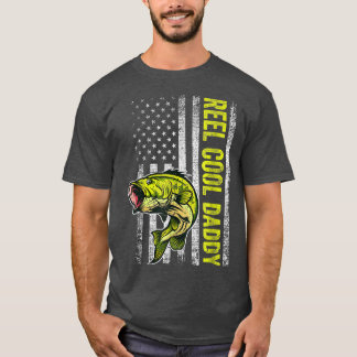 T-shirt Mens Father's Day Shirt Reel Cool Daddy Fish Ameri