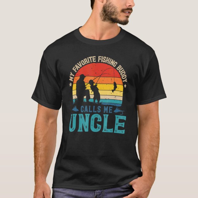 T-shirt Mens Favori Pêche Me Appelle Oncle Pêcheur Sun (Devant)