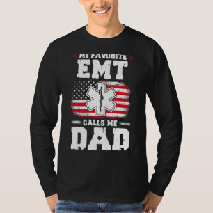 T-shirt Mens Favorite Emt Me Appelle Papa Drapeau Père Ext