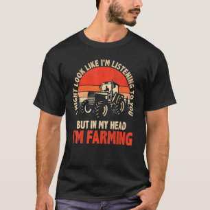 T-shirt Mens Ferme Tracteur Conception Ferme Ferme Vintage