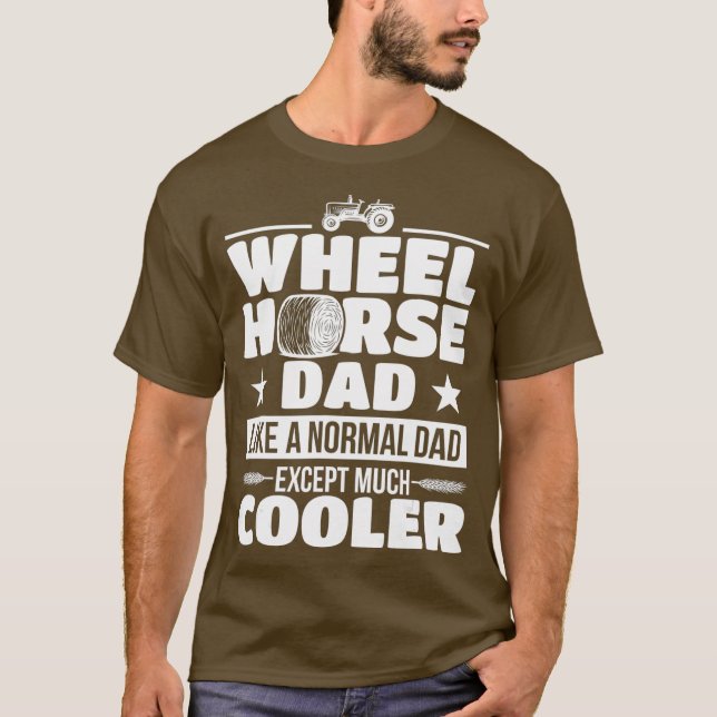 T-shirt Mens Fermier Roue Cheval Fermier Tracteur Cadeau (Devant)