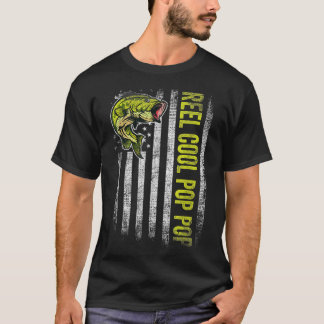 T-shirt Mens Fête des pères bobine Cool Pop Pop Fish Ameri