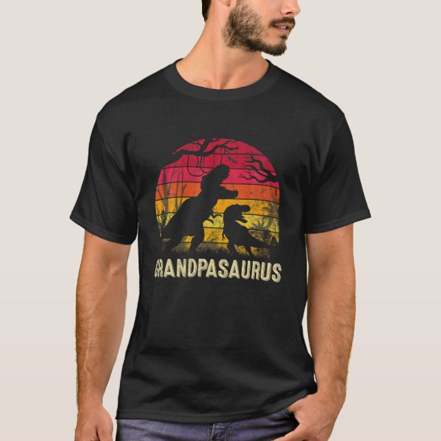 T-shirt Mens Fête des pères grand-père Saurus Rex Dinosaur (Devant)