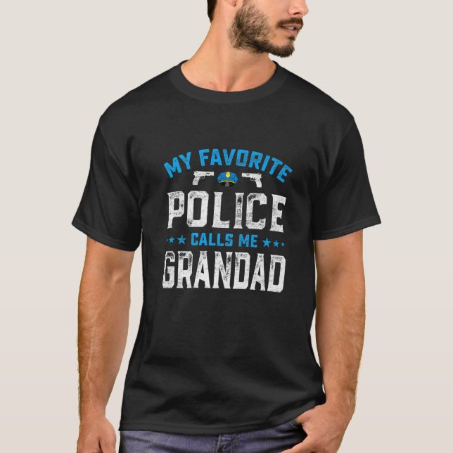 T-shirt Mens Fête des pères Ma Police Préférée M'Appelle G (Devant)
