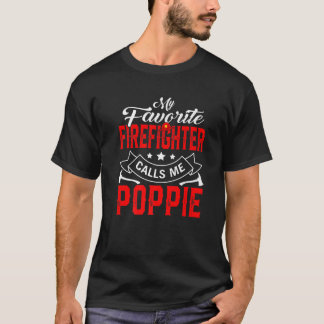 T-shirt Mens Fête des pères Mon pompier favori m'appelle