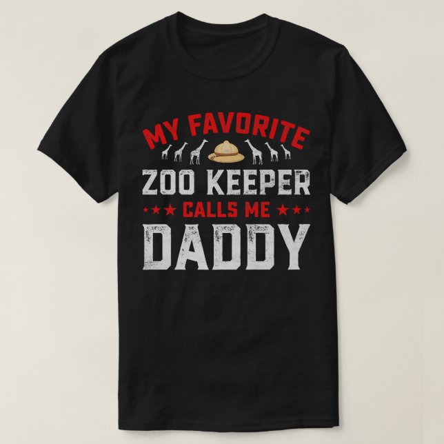 T-shirt Mens Fête des pères My Favori Zoo Keeper M'appelle (Design devant)