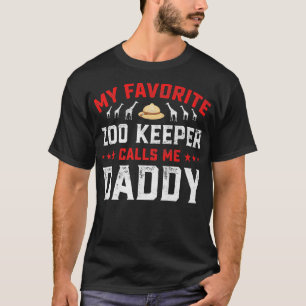 T-shirt Mens Fête des pères My Favori Zoo Keeper M'appelle