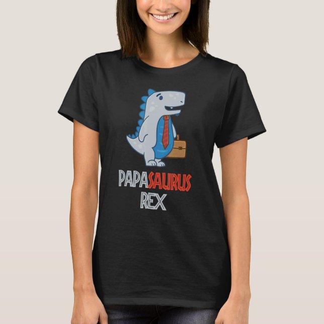 T-shirt Mens Fête des pères Papasaurus Rex Dinosaur Daddy  (Devant)