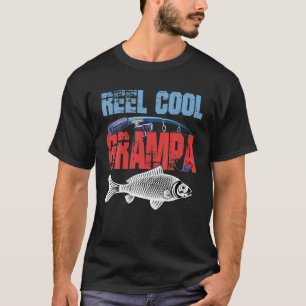 T-shirt Mens Fête des pères Pêche bobine Cool Grampa Funny