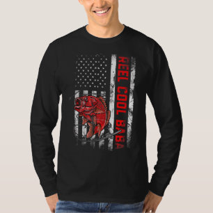T-shirt Mens Fête des pères Reel Cool Baba Fish American F