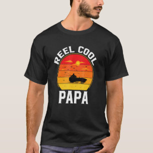 T-shirt Mens Fête des pères Reel Cool Papa Funny Pêche Pap