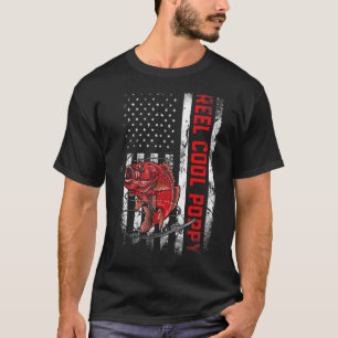 T-shirt Mens Fête des pères Reel Cool Poppy Fish American 
