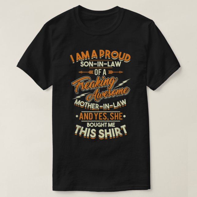 T-shirt Mens Fier Fils Dans La Loi D'Une Mère Fou Fou (Design devant)