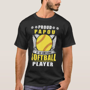 T-shirt Mens Fier Papou D'Un Super Joueur De Softball Sof