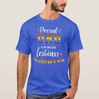 T-shirt Mens Fier père de la famille fille lesbienne génia