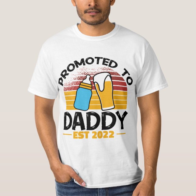 T-shirt Mens First Time Dad Promoted to Daddy 2022  (Devant)