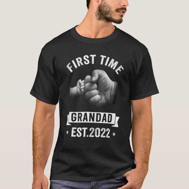 T-shirt Mens First Time Grandad Est 2022 (Devant)