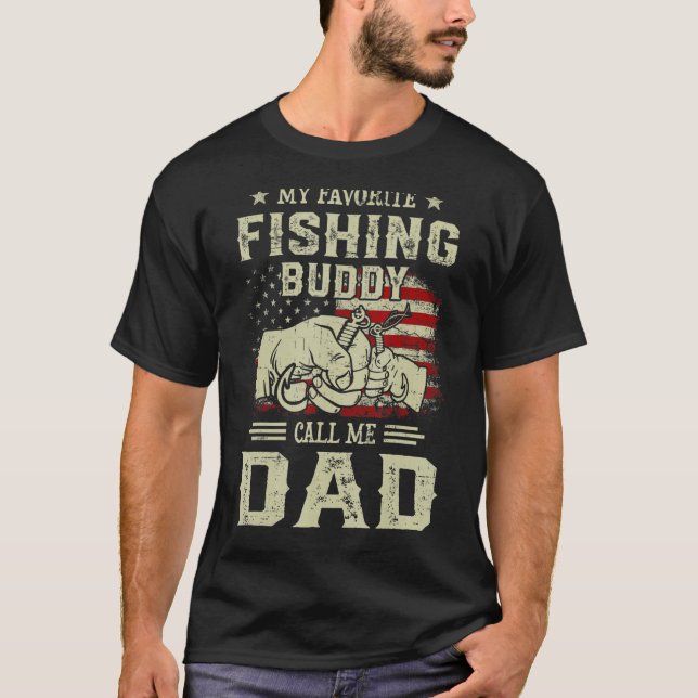 T-shirt Mens Fisher Fête des pères Mon favori Pêcheur Budd (Devant)