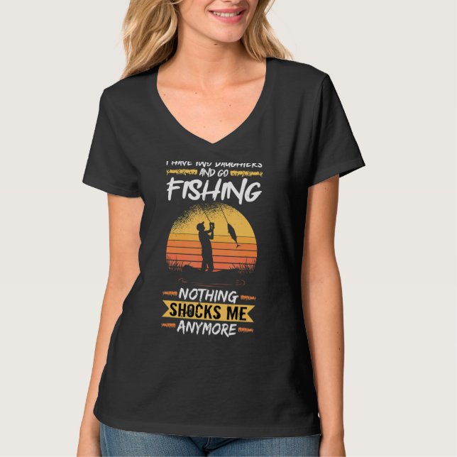 T-shirt Mens Fisherman I Have Two Daughters And Go Fishing (Devant)