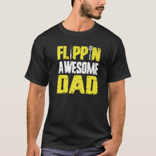 T-shirt Mens Flippin'Awesome Papa Citation Pour Un Barbecu