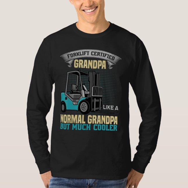 T-shirt Mens Forklift Certified Grandpa  Forklift Operator (Devant)