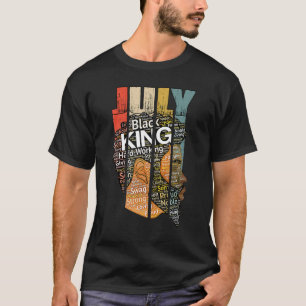 T-shirt Mens Forts Noir King Américain Zodiac Leo Natura