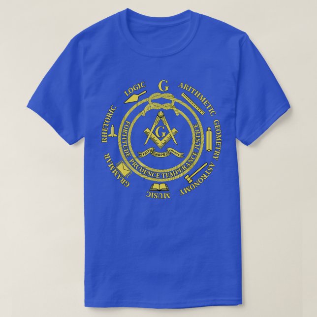 T-shirt Mens Freemason Outils Faith Hope Charité Masonic F (Design devant)