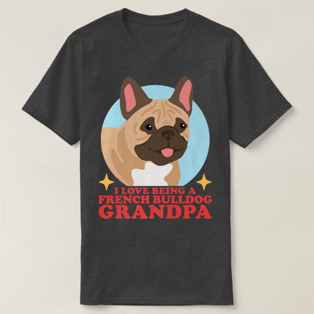 T-shirt Mens French Bulldog Grand-père propriétaire de chi (Design devant)