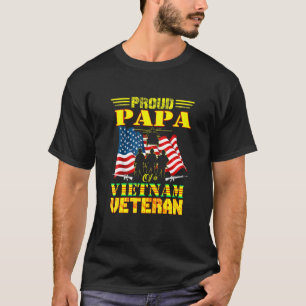 T-shirt Mens Froud Papa D'Un Vétéran Militaire Viêt-nam Fa