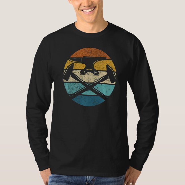 T-shirt Mens Fun Patriotique American Blacksmith Forge Ham (Devant)