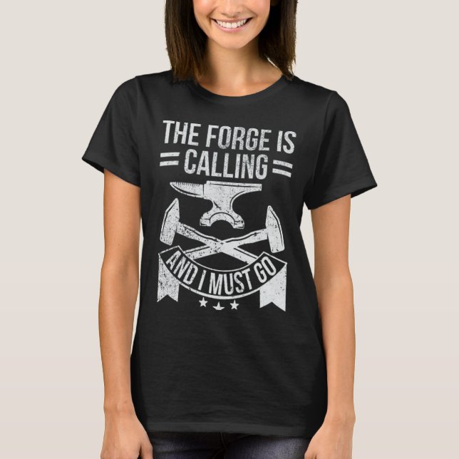 T-shirt Mens Fun Patriotique American Blacksmith Forge Ham (Devant)