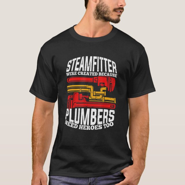 T-shirt Mens Funky Steamfitter Pipefitter (Devant)