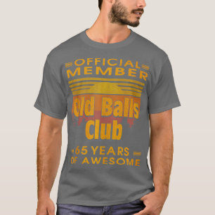 T-shirt Mens Funny 65E Anniversaire Old Balls Club 65 ans 