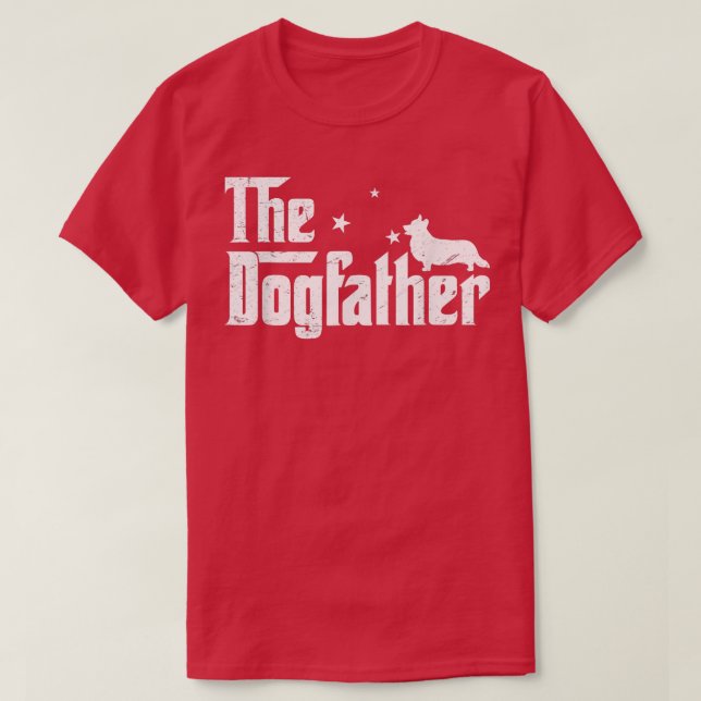 T-shirt Mens Funny Corgi Dogfather Distressed Father's Day (Design devant)