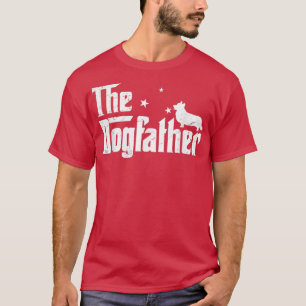 T-shirt Mens Funny Corgi Dogfather Distressed Father's Day