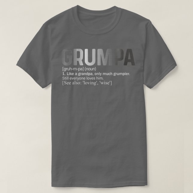 T-shirt Mens Funny Grumpa Définition Comme Un Groupe Régul (Design devant)