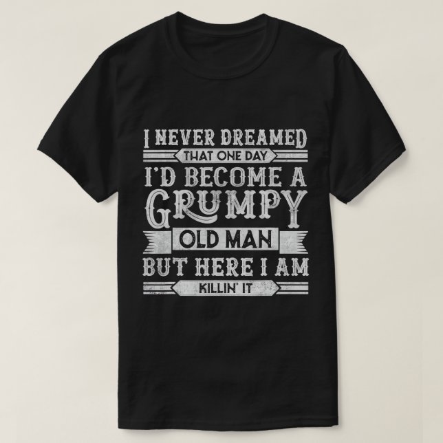 T-shirt Mens Funny Grumpy Vieux Homme Grand-père Papa Plai (Design devant)