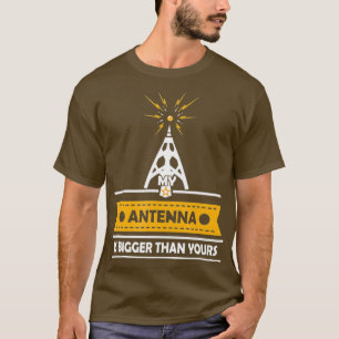 T-shirt Mens Funny Ham Radio Cadeau Mon Antenne Est Plus G