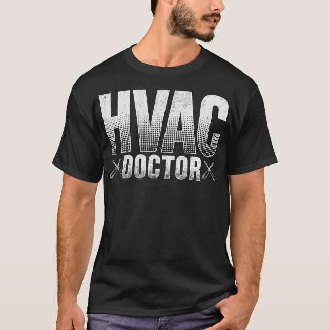 T-shirt Mens Funny HVAC Tech Travail Réfrigération Réfrigé (Devant)