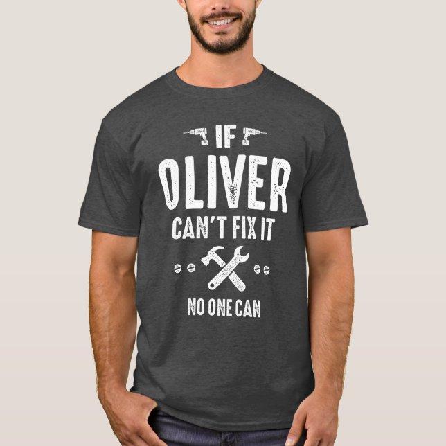 T-shirt Mens Funny Nom personnalisé Oliver (Devant)