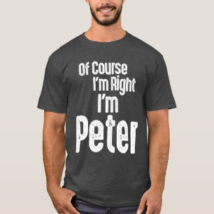T-shirt Mens Funny Nom personnalisé Peter
