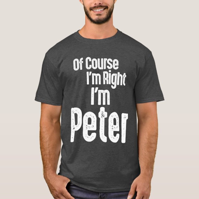 T-shirt Mens Funny Nom personnalisé Peter (Devant)