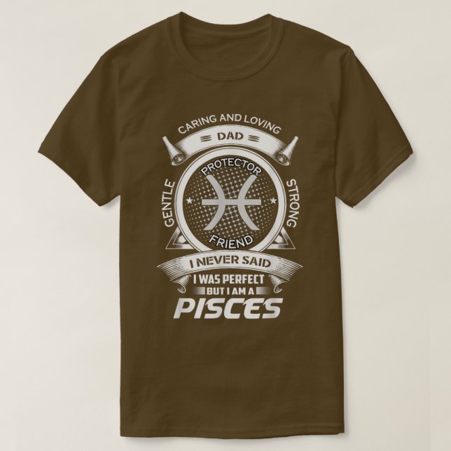 T-shirt Mens Funny Pisces Zodiac Papa  (Design devant)