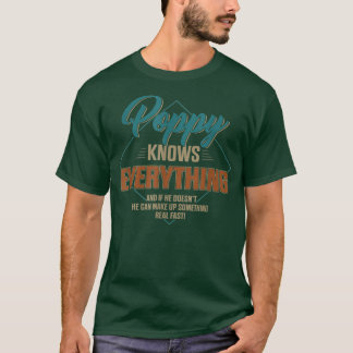 T-shirt Mens Funny Poppy Knows Everything For Grandpa And 