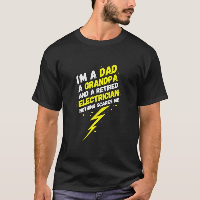 T-shirt Mens Funny Retraité Electricien Citation amusante (Devant)