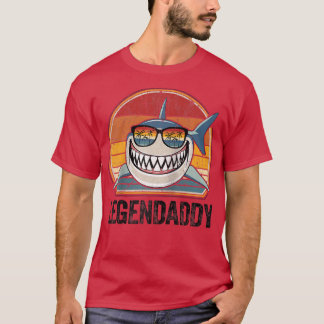 T-shirt Mens Funny Shark Tee Retro Legendaddy Papa Cadeaux