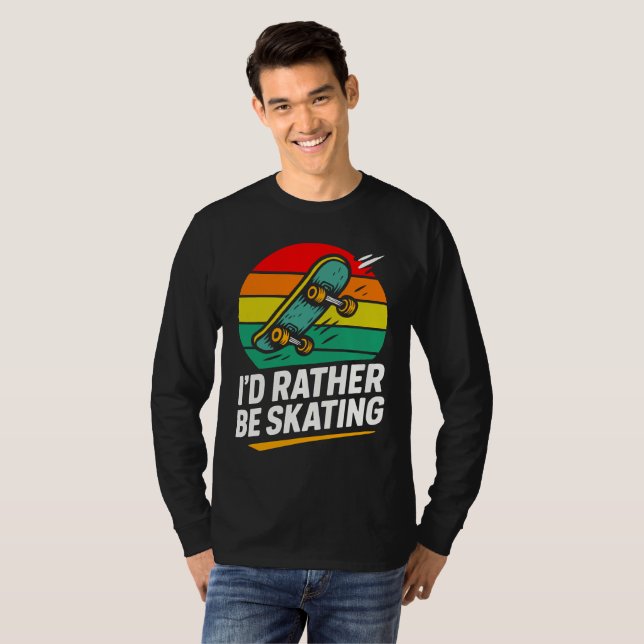 T-shirt Mens funny skateboarding  (Devant entier)