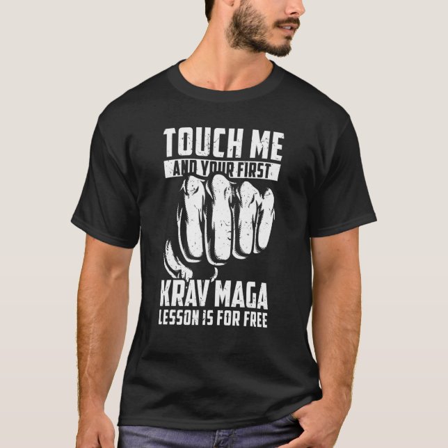 T-shirt Mens Funny Touchez-Moi Et Votre Première Leçon De  (Devant)